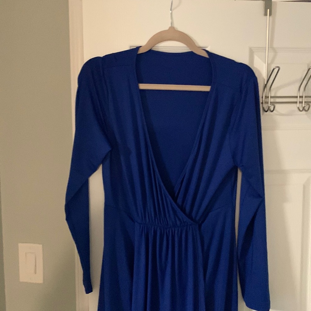 Royal blue high low dress
